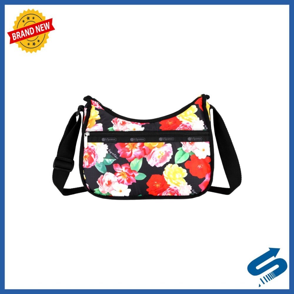 Nylon Hobo Bag with Crossbody Strap, 5 Pockets, 12x9x5 Inches